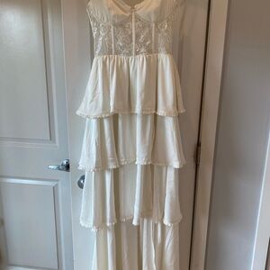 V. Chapman Cream Tiered Dress